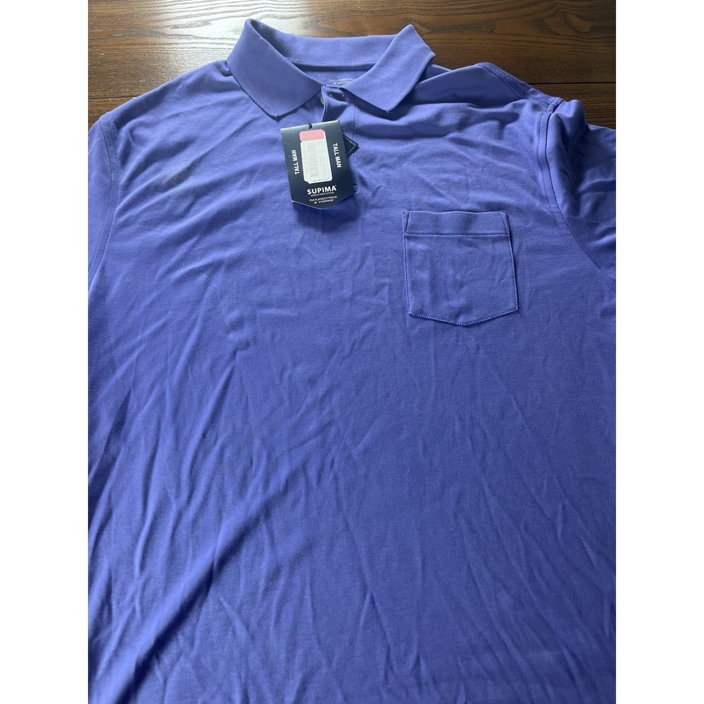 NWT ROUNDTREE & YORKE Polo Shirt Solid Supima Cotton Purple Size XLT New